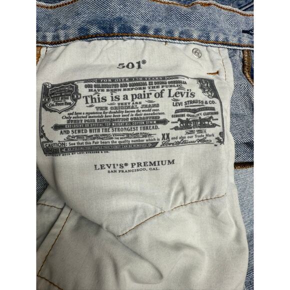 "LEVI'S" 2 Toned 501 Button Fly Jeans SZ W31 L30 Straight Leg High Waisted - Picture 5 of 16